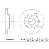 Диск тормозной перед MITSUBISHI GALANT EA# / E5# / 7# / 8# 96-03 / DION CR6 / 9 / LANCER CK4A / CM5A <b>SAT ST-MR389722</b>