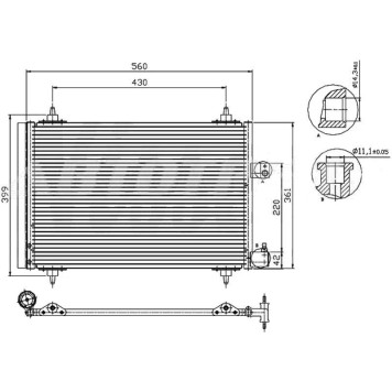 Радиатор кондиционера CITROEN C5 04-08 / С5 08- / PEUGEOT 407 04- <b>SAT ST-PG03-394-0</b>