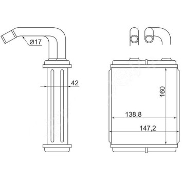 Радиатор отопителя салона TOYOTA DYNA\TOYO ACE BU6#\7#\ 8# 88-94 <b>SAT ST-TY66-395-0</b>