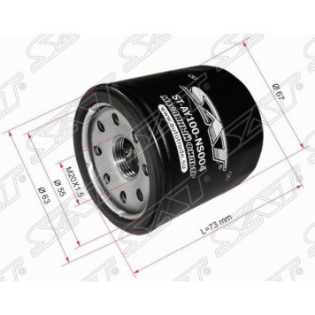 Фильтр масляный NISSAN QG#, MR20DE, QR20,25, SR20,VQ 20,25, HR# <b>SAT ST-AY100-NS004</b>
