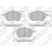 Колодки тормозные перед INFINITI FX45 / 35 S 50-2006 / NISSAN MURANO Z50 <b>SAT ST-D1M60-1AA0K</b>