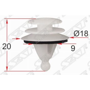 Клипса крепежная HYUNDAI / KIA (10 штук) <b>SAT ST-M12587</b>