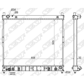 Радиатор SSANGYONG / DAEWOO REXTON 2.9D / 2.9TD / 2.7TD 02- <b>SAT SY0001</b>