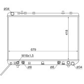 Радиатор SSANGYONG MUSS0 / KORANDO 2.3 / 2.9D / 3.2 94- <b>SAT SY0004</b>
