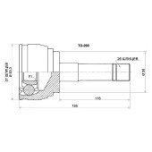 Шрус TOYOTA LiteAce / TownAce NOAH 4WD ABS, 96- <b>SAT TO-090</b>