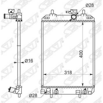 Радиатор DAIHATSU BOON 10- / TOYOTA PASSO 10- KR <b>SAT TY00014</b>