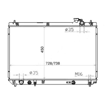 Радиатор TOYOTA HIGHLANDER 00-03 / KLUGER 00-07 / HARRIER / LEXUS RX300 1MZ / 3MZ 97-03 <b>SAT TY0003-MCU10</b>