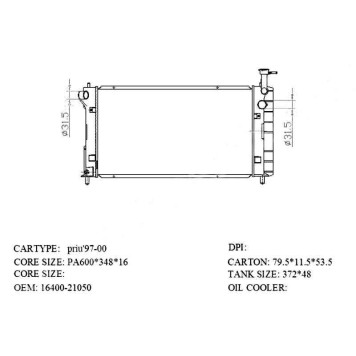 Радиатор TOYOTA PRIUS 97-03 <b>SAT TY000NHW10</b>