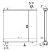 Радиатор TOYOTA DYNA / TOYOACE / HINO RANGER '95-'00, 15B / 3B / J05C, MT, BU142 / BU112D / BU100 / <b>SAT TY0060</b>