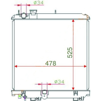 Радиатор TOYOTA DYNA / TOYOACE / DUTRO 5L 01- / 1KD / 2KD 04- MT <b>SAT TY0063</b>