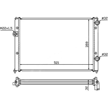 Радиатор VOLKSWAGEN PAS B4 1.6 / 1.8 / 2.0 93-96 <b>SAT VW0002</b>