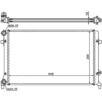 Радиатор AUDI A3 / S3 1.6 / 1.8 / 2.0 03- / VOLKSWAGEN GOLF V / JETTA / CADDY 1.4 / 1.6 / 2.0 / 2.5 05- / VOLKSWAGEN PAS B6 / TOURAN / EO <b>SAT VW0004</b>