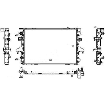 Радиатор VOLKSWAGEN Transporter T5 1.9TD / 2.0 / 3.2 03- <b>SAT VW0009</b>
