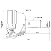 Шрус наружный AUDI 80 1.8 / 2.2 / 2.3E 91-96 / VOLKSWAGEN GOLF III 1H1 91-97 / PAS 3A2 / POLO 6KV2 95-02 <b>SAT VW-011</b>