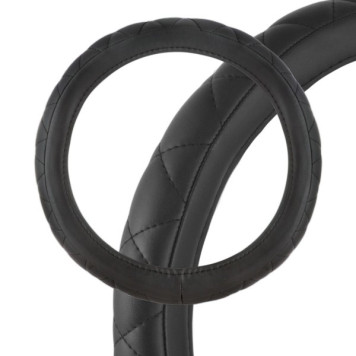 Оплетка на руль M (38см) SKYWAY Hit-2 стёганая в ромб черная S01102054