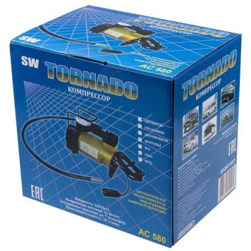 Компрессор поршневой SkyWay TORNADO AC-580 (30 л/мин, 100W, до 7атм, 3 насадки, чехол) S02001022-4