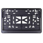 Рамка номерного знака заднего двухстрочного 290х170мм с защелкой черная SKYWAY S04102008