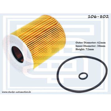 106-802 фильтр масляный FORD MONDEO III-IV MAZDA 3 (BKBL)MAZDA 6 (GG) 1,8 16V-2,3 <b>STARKE 106802</b>