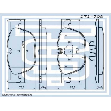 Колодки Fr <b>STARKE 171708</b>