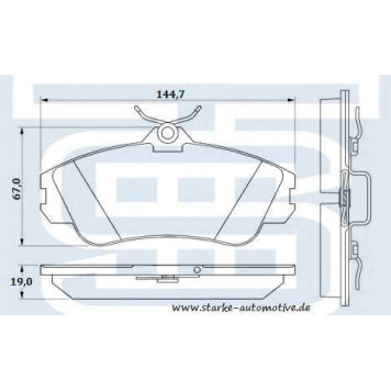Колодки тормозные передние <b>STARKE 173613</b>