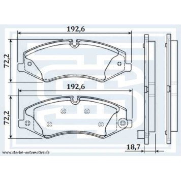 Колодки тормозные LANDROVER RANGE ROVER IV передние <b>STARKE 177705</b>