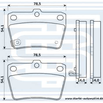 Колодки тормозные задние дисковые к-кт <b>STARKE 179872</b>