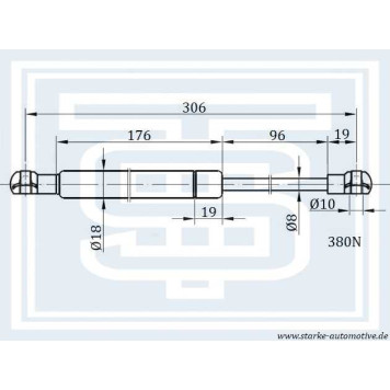 Амортизатор капота <b>STARKE 183202</b>