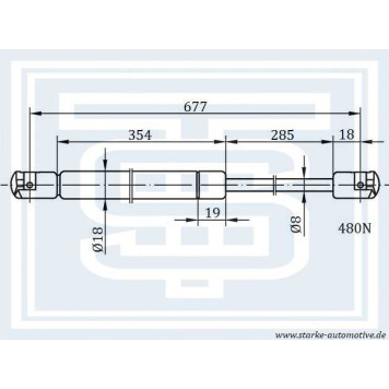 Амортизатор багажника <b>STARKE 186037</b>
