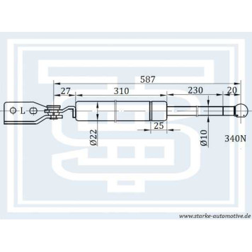 Амортизатор багажника MAZDA 323 F (BJ) 1,4-2,0TD --05.2004 L <b>STARKE 189174</b>
