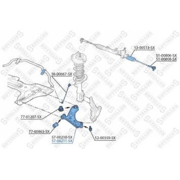 Рычаг правый <b>STELLOX 5700211SX</b>