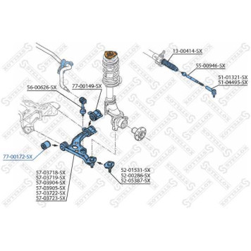 Сайлентблок рычага передний <b>STELLOX 7700172SX</b>
