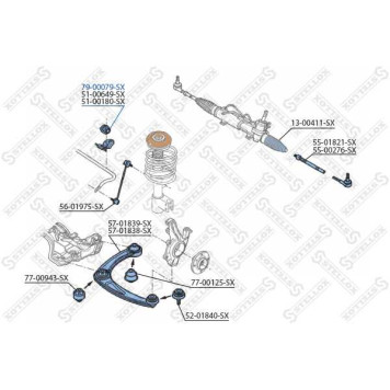 Втулка стабилизатора перед.центр. <b>STELLOX 7900079SX</b>