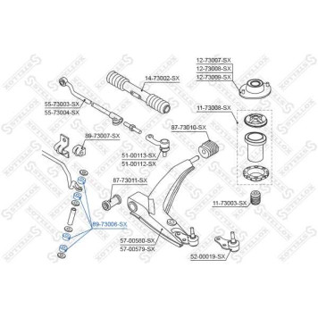 89-73006-SX_втулка тяги стабилизатора переднего! Daewoo Lanos 97> <b>STELLOX 8973006SX</b>