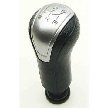 Ручка рычага КПП ВАЗ 2190 Гранта, 2170 Приора серебристая вставка (2190-1703088)