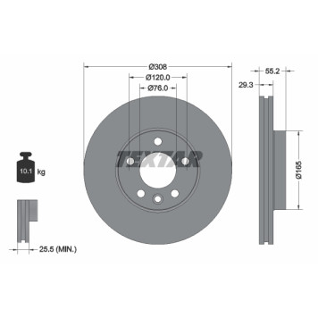 Тормозной диск <b>TEXTAR 92121205</b>