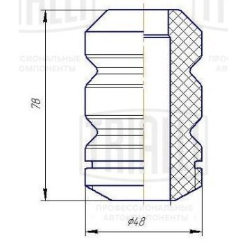 Отбойник стойки передней ВАЗ 2108 <b>TRIALLI BC 0131</b>