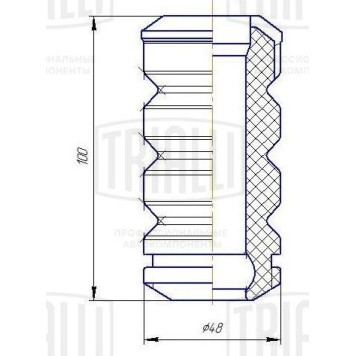 Отбойник стойки передней ВАЗ 1118 <b>TRIALLI BC 0133</b>