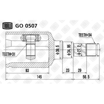 Шрус внутренний Chevrolet Cruze 09- 1.6 <b>TRIALLI GO0507</b>-1