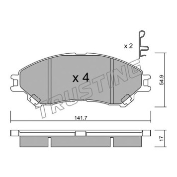 Комплект тормозных колодок, дисковый тормоз <b>TRUSTING 1012.0</b>