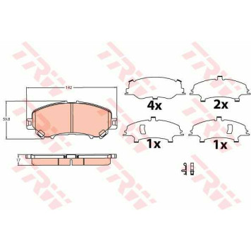 Колодки передние NISSAN QASHQAI II (J11, J11_) 2013- <b>TRW GDB3622</b>