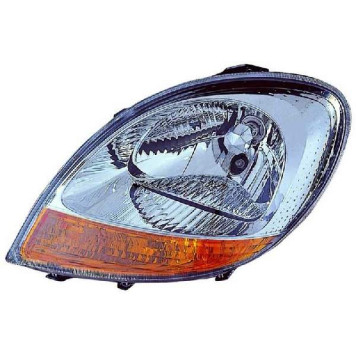 Фара RENAULT KANGOO 03-07 хром, желтый поворот <b>TYC TG-551-1145L-LDEMY</b>