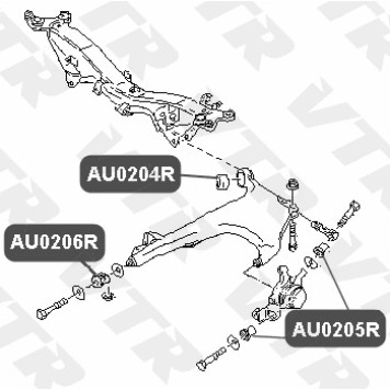 Сайлентблок цапфы задней подвески VTR AU0205R-1
