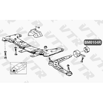 Сайлентблок нижнего рычага передней подвески, задний VTR BM0104R-1