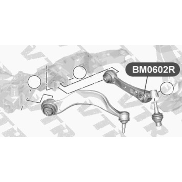 Сайлентблок нижнего рычага передней подвески, центральный VTR BM0602R-1