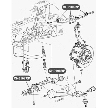 Сайлентблок полиуретановый кронштейна рычага передней подвески, передний VTR CH0107RP-1