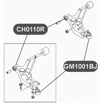 Сайлентблок рычага передней подвески, передний VTR CH0110R-1