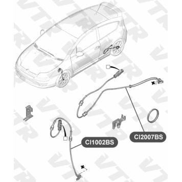 Датчик АБС передней подвески, двусторонний VTR CI1002BS-1
