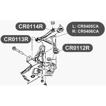Сайлентблок нижнего рычага передней подвески, большой VTR CR0112R-1