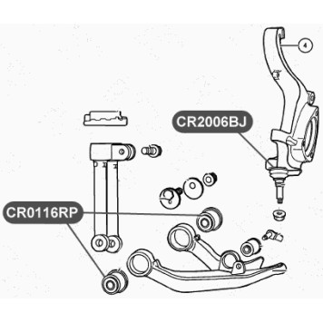 Сайлентблок полиуретановый нижнего рычага передней подвески VTR CR0116RP-1