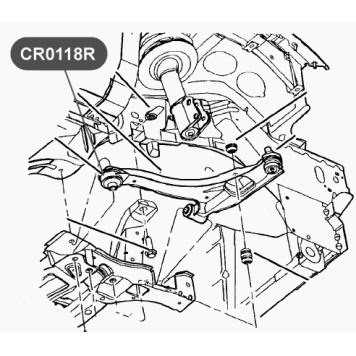 Сайлентблок рычага передней подвески, задний VTR CR0118R-1